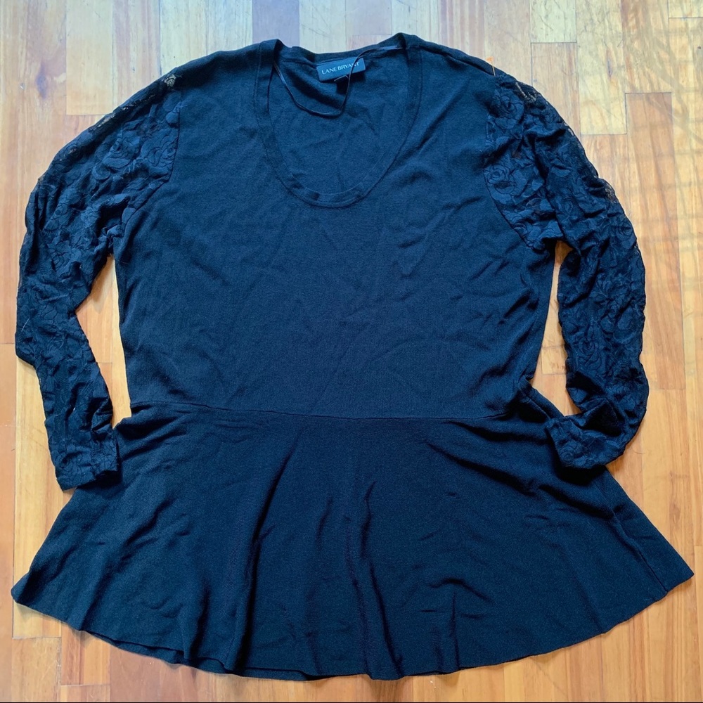 5 for $25Lane Bryant peplum top sexy lace sleeves